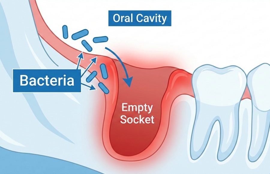 Explaining tooth extraction infection